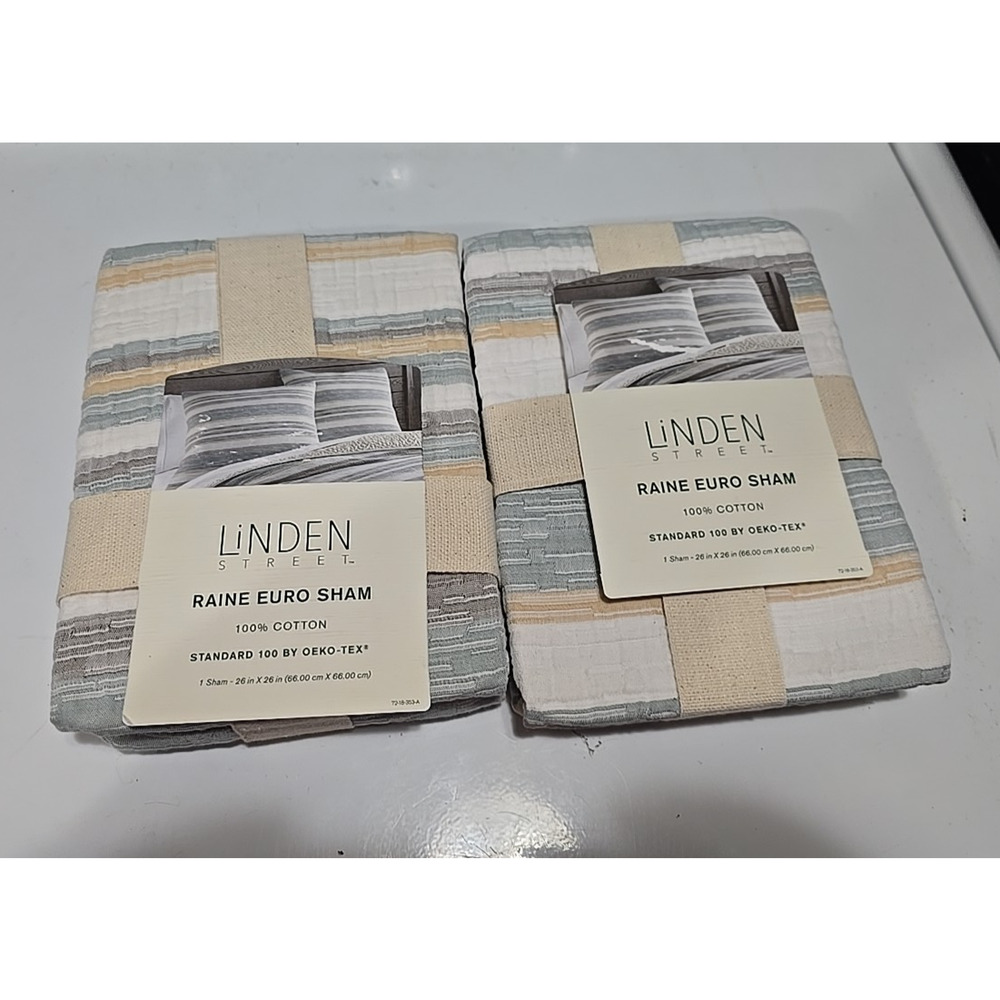 NEW Lot of 2 Linden Street 100% Cotton Home Decor Bedding Pillow Sham 26"x26"